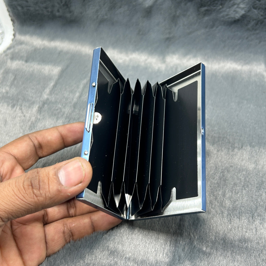 3 Pcs Blue chrome heart centre card holder