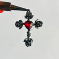 Black red stone cross