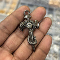 Black dark snake cross with iced stone