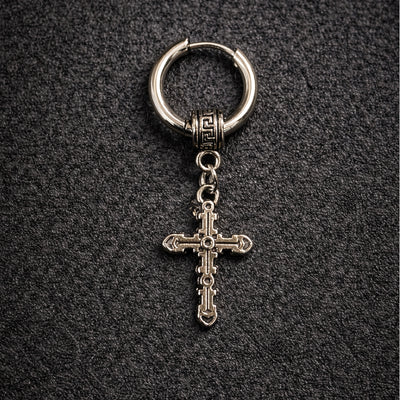 stainless steel small cross earring
