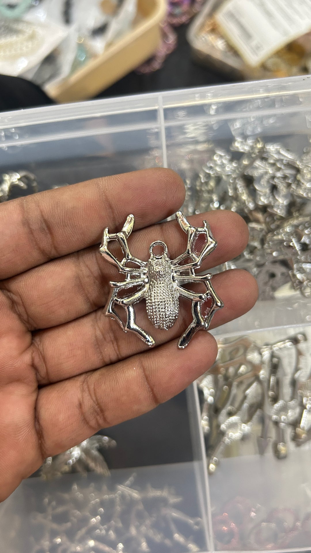 Spider silver pendant charms