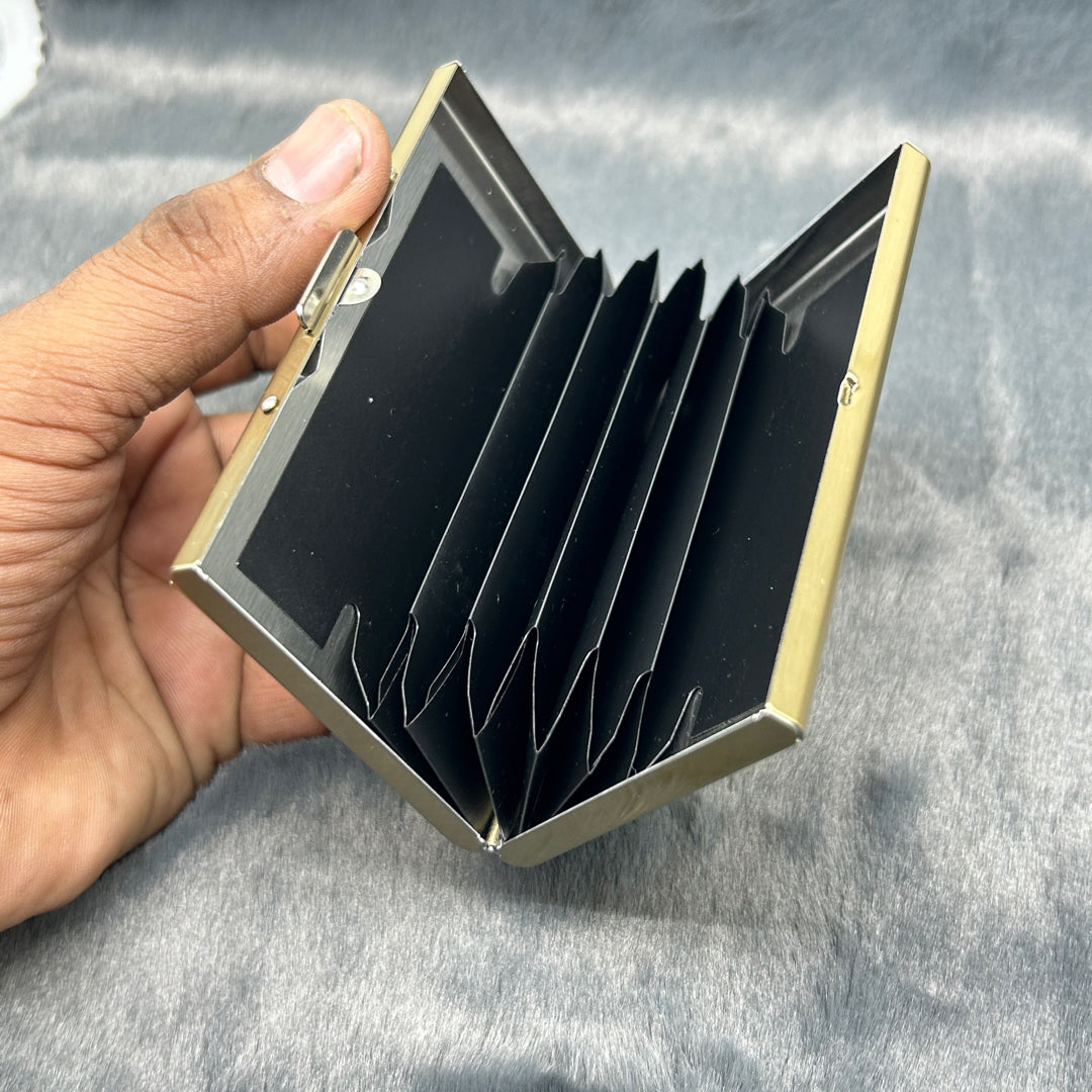 3 Pcs Gold chrome heart centre card holder