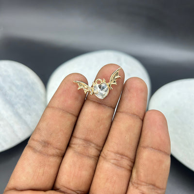 Batty Love gold white heart charms
