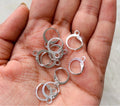 10 pairs earrings hoops silver