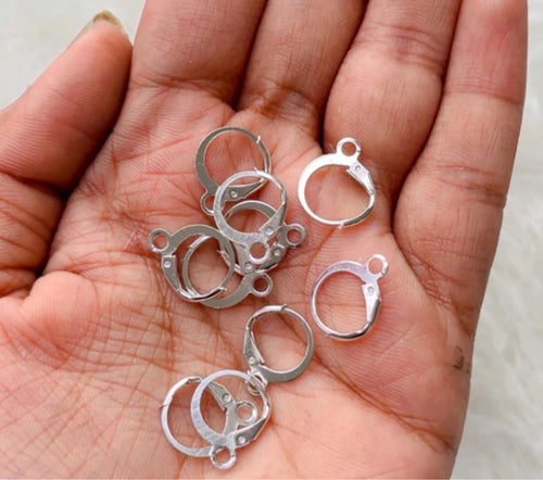 10 pairs earrings hoops silver