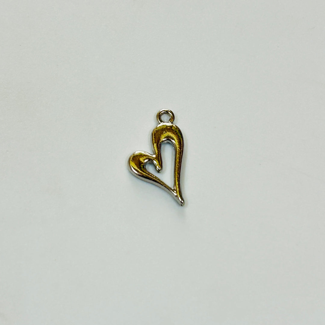 silver heart charms