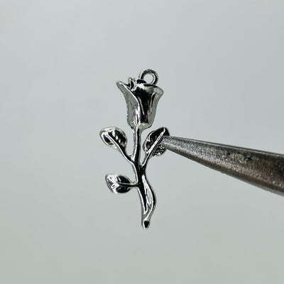 Silver rose charm