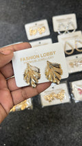 leaf earrings gold plated
