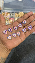 Pink heart charms 10 pcs