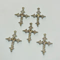 Stone cross charm 5 pcs