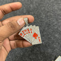 Casino card iced pendant