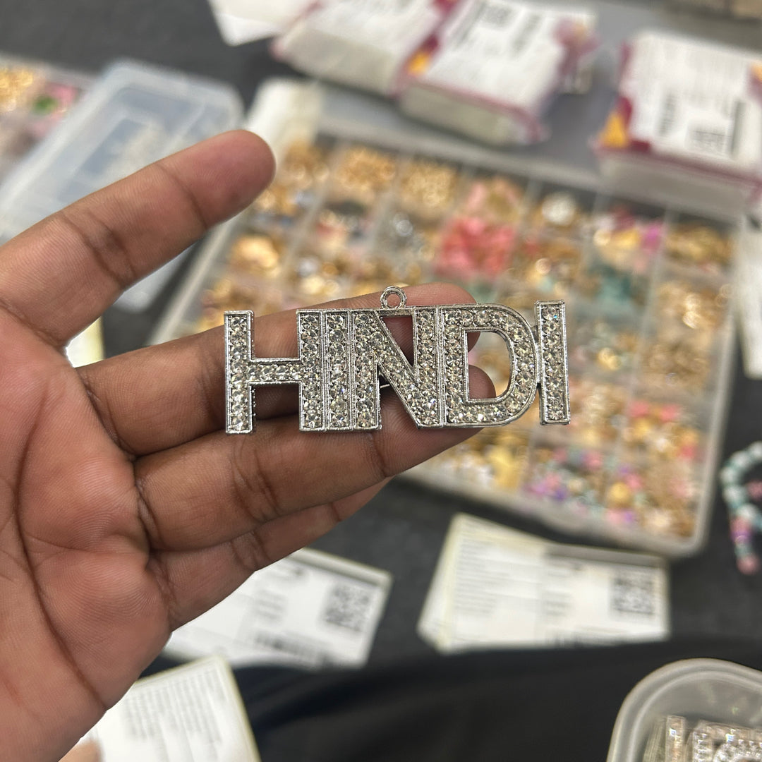 Hindi iced out pendant
