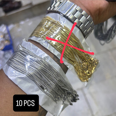10 PCS SILVER ANTI TARNISH SNAKE CHAIN 20 INCH