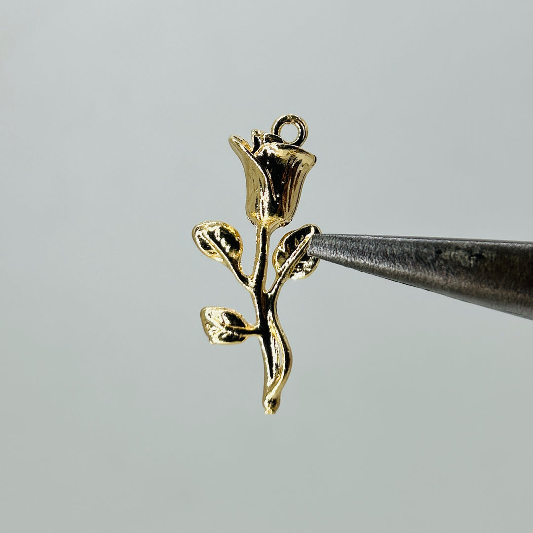 Gold rose charm