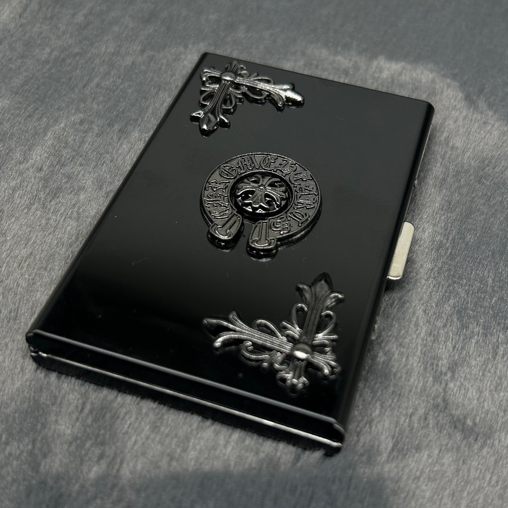 3 Pcs Black chrome heart card holder wallet