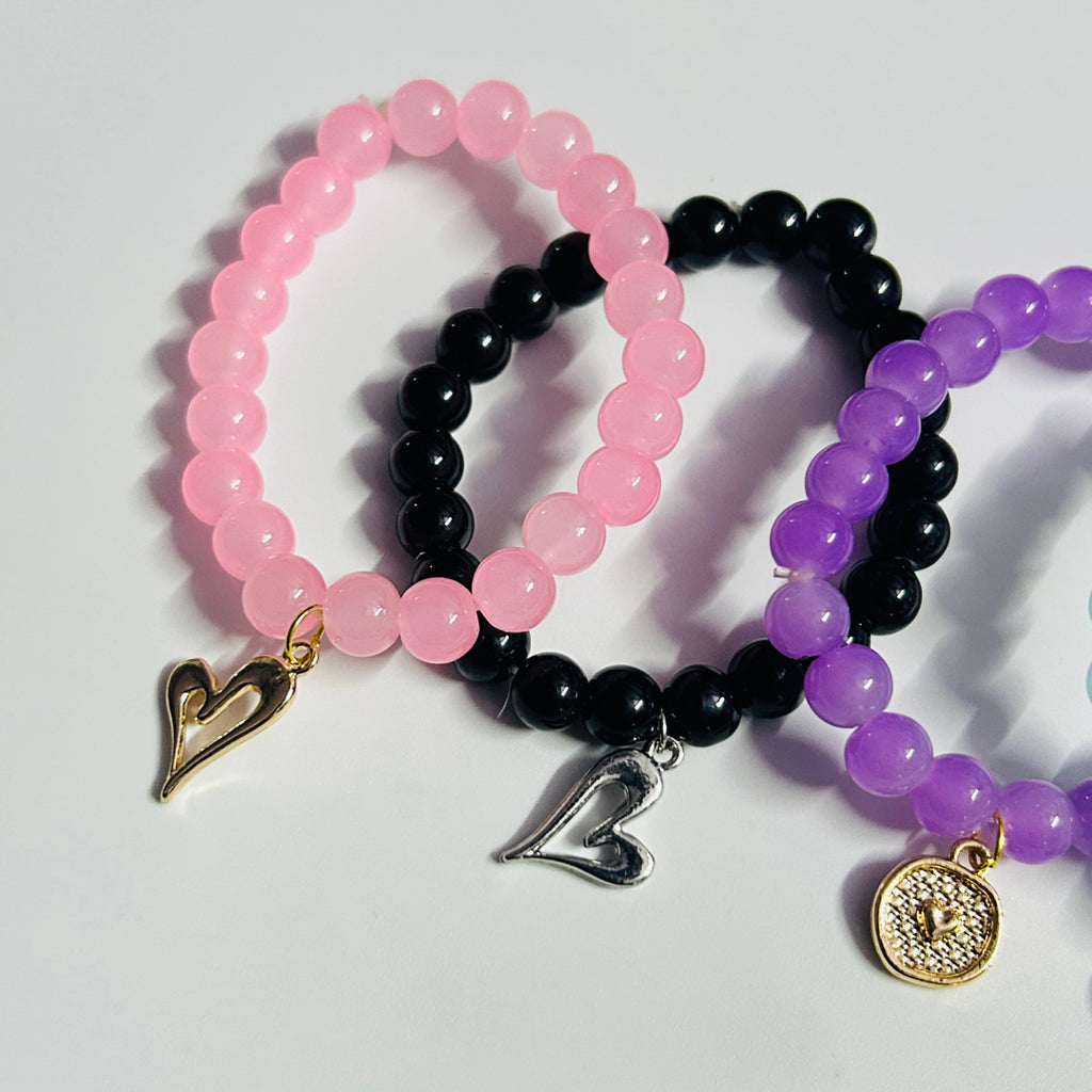 beautiful beads charms bracelet set of 4