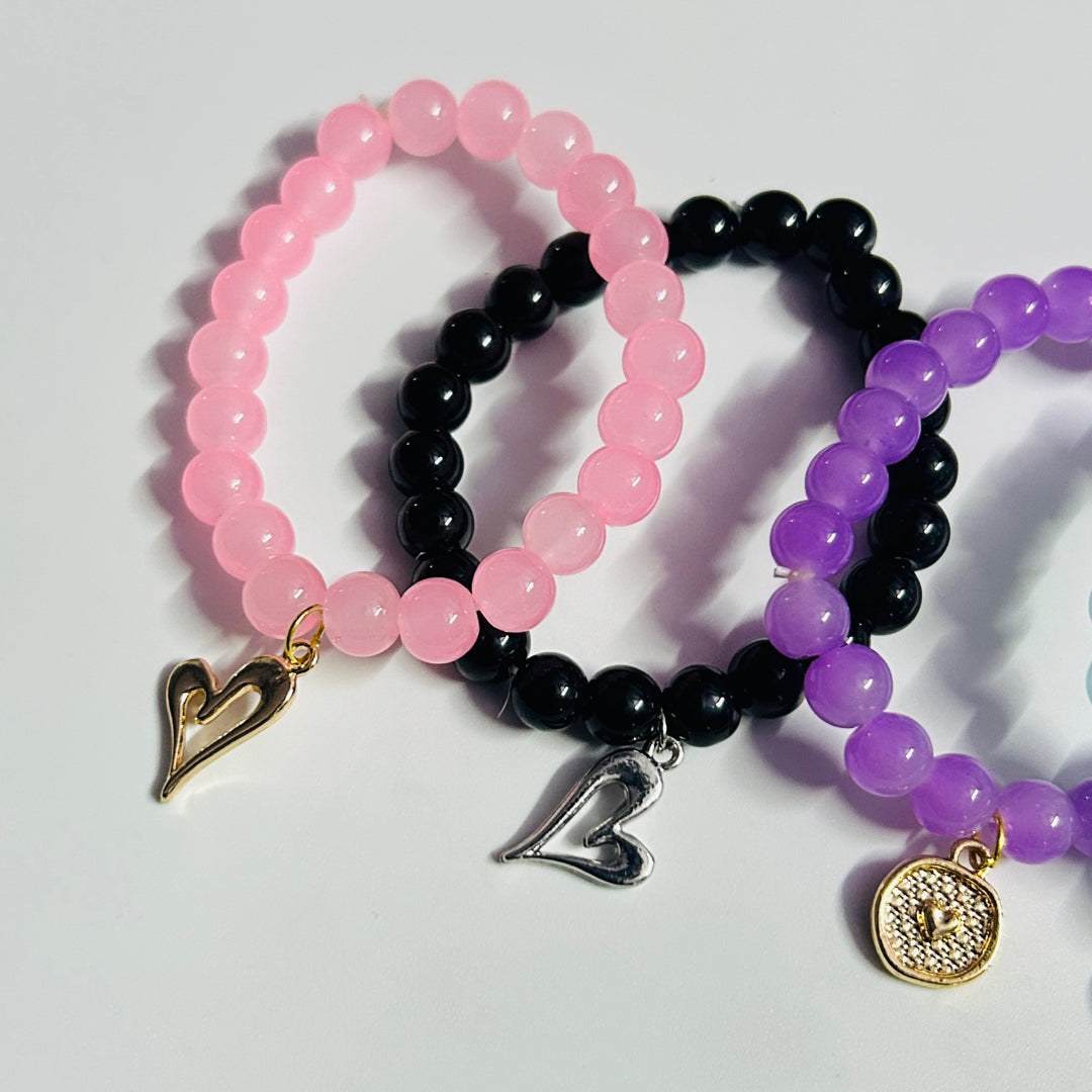 beautiful beads charms bracelet set of 4
