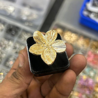 Rose gold plated flower ring