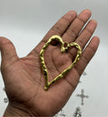 Big gold chunky heart pendant