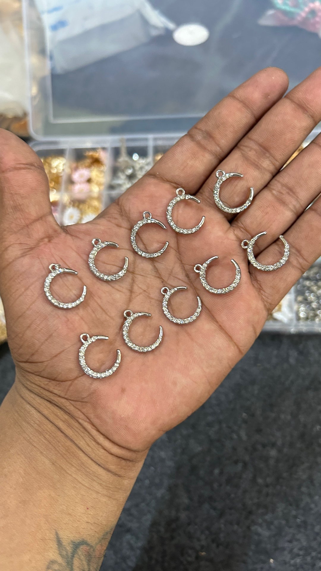 moon charms 10 pcs