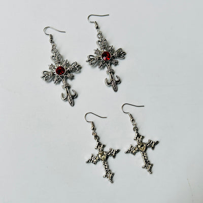 heart trending cross earrings