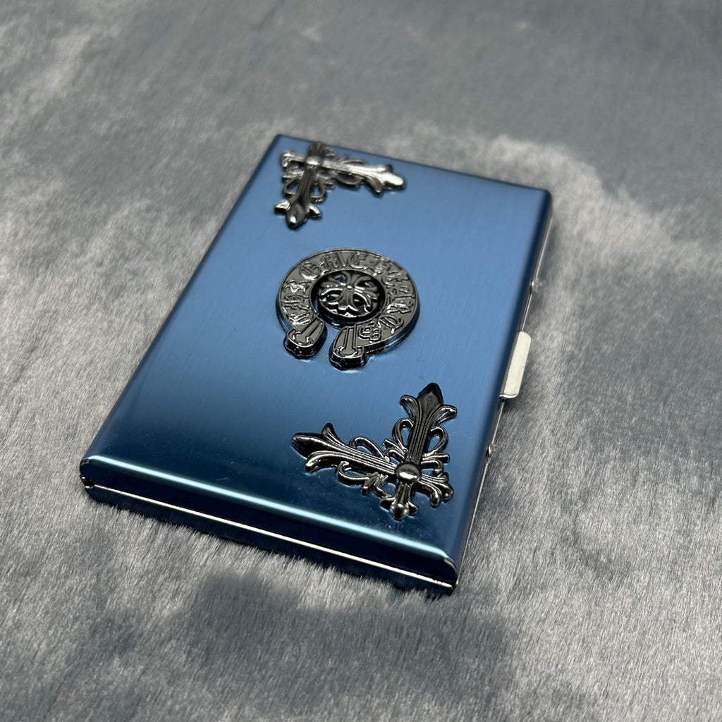 3 Pcs Blue chrome heart card holder wallet