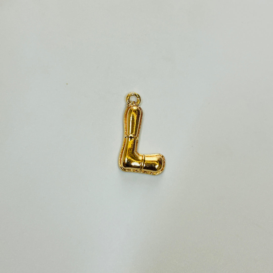 L gold alphabet charm