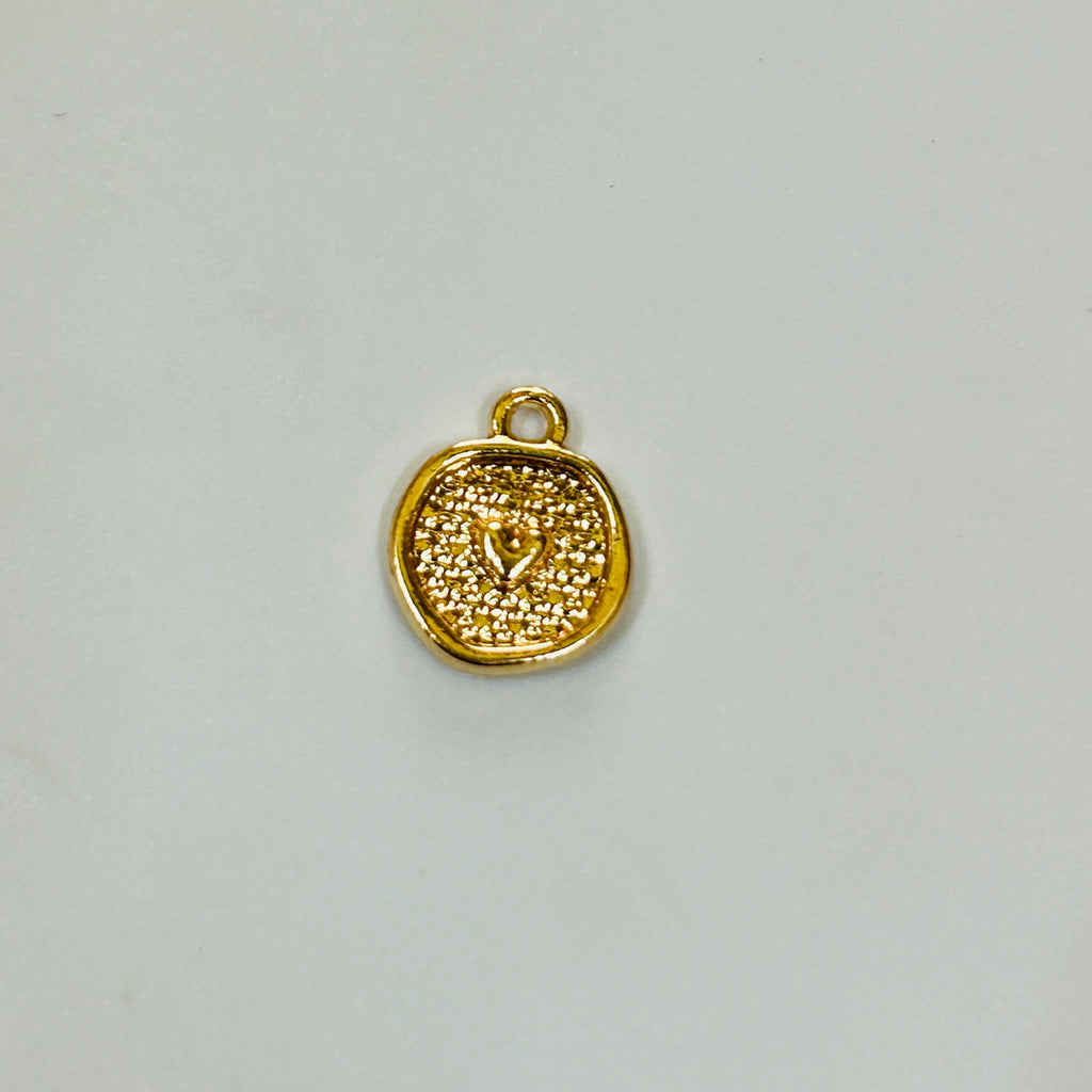 round heart gold charms