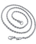 12 pcs stainless steel rope chain 19 inch
