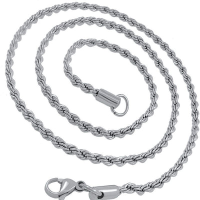 12 pcs stainless steel rope chain 19 inch