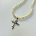 cross pearl necklace