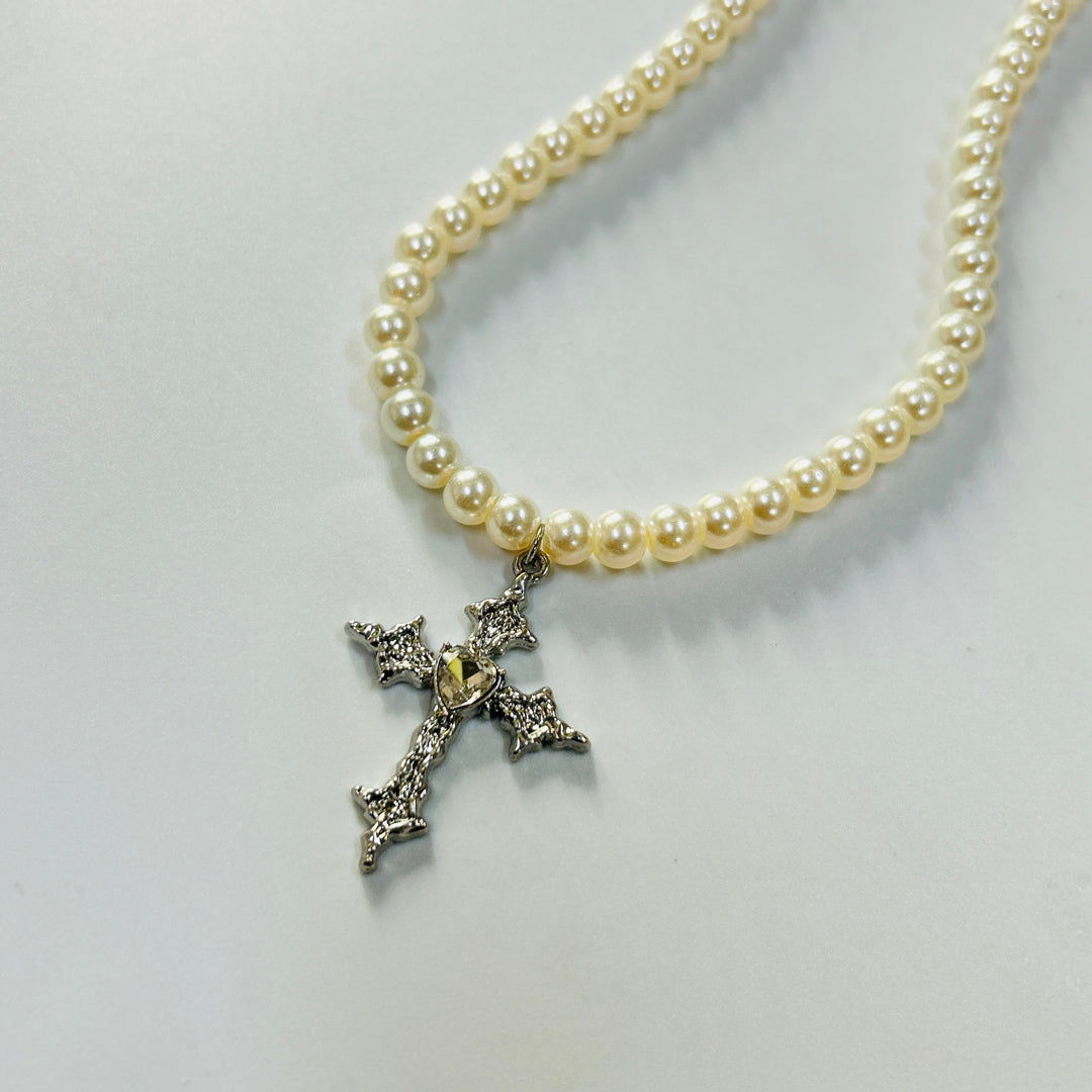 cross pearl necklace