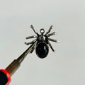 Black spider silver charms