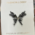 Black heart butterfly charms