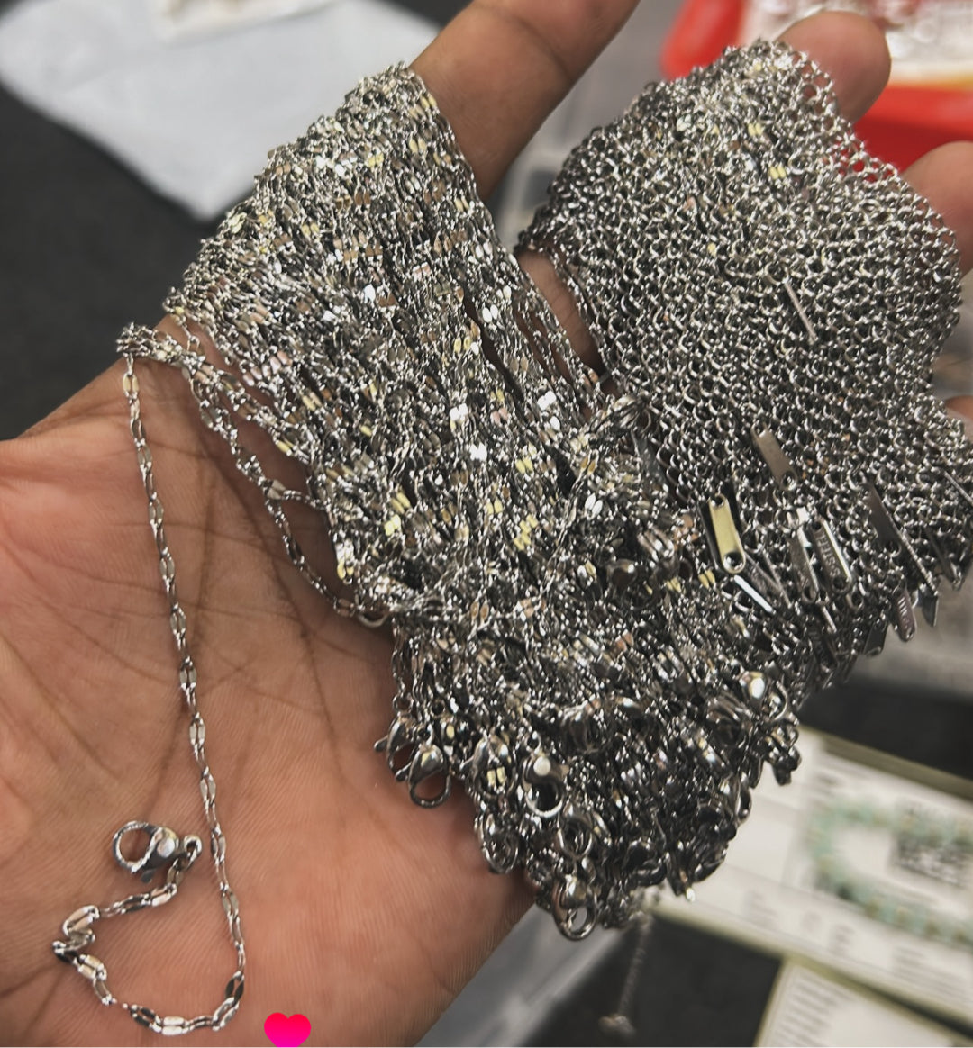 Silver stainless steel chain 19 inch long