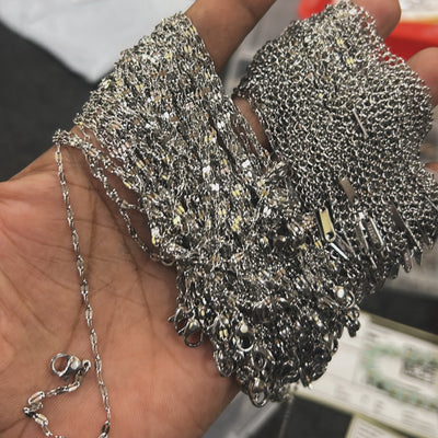 Silver stainless steel chain 19 inch long