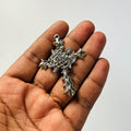 Big Rose cross charms silver