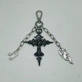 Cross flame music key chain