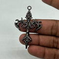 Black gothic cryptic cross pendant