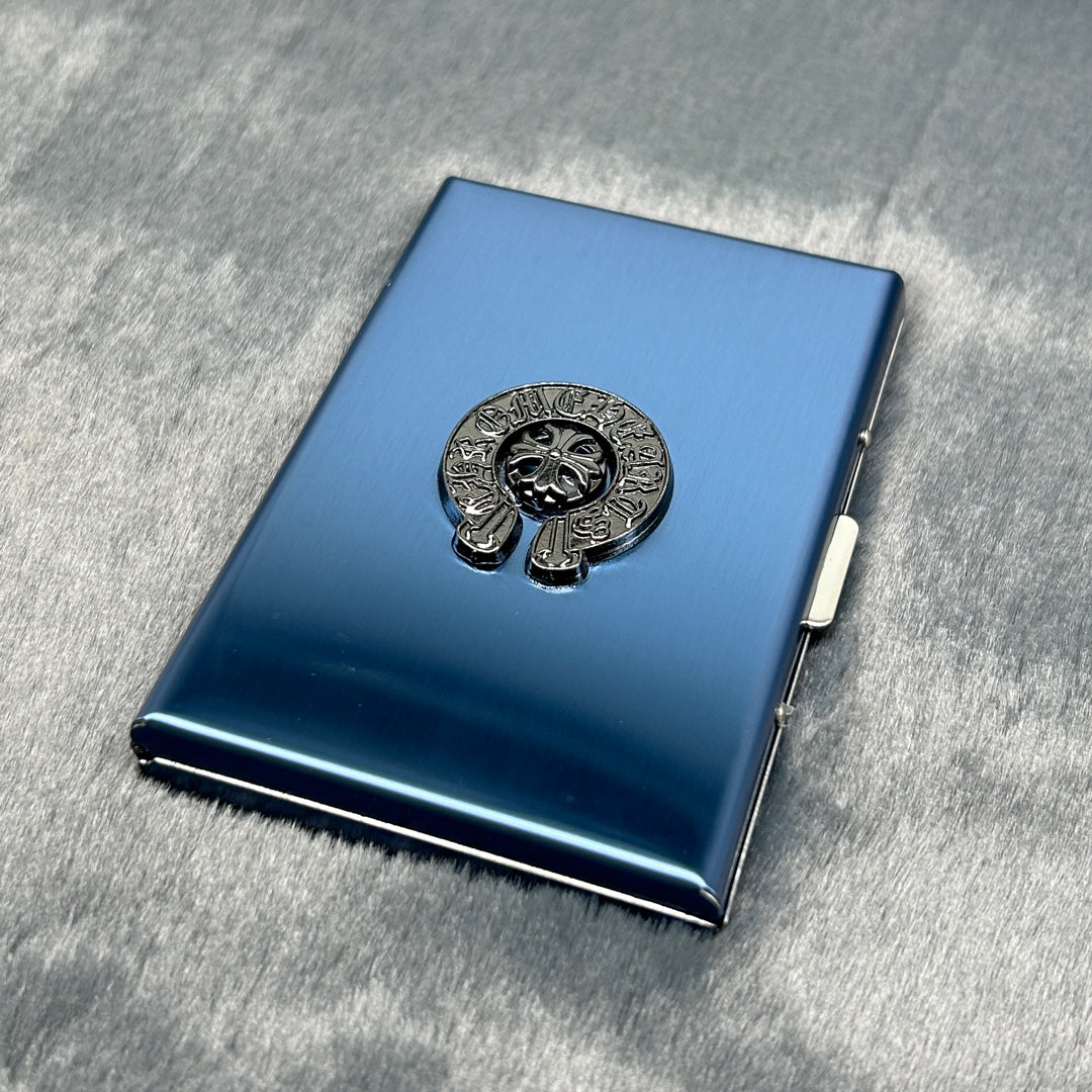 3 Pcs Blue chrome heart centre card holder