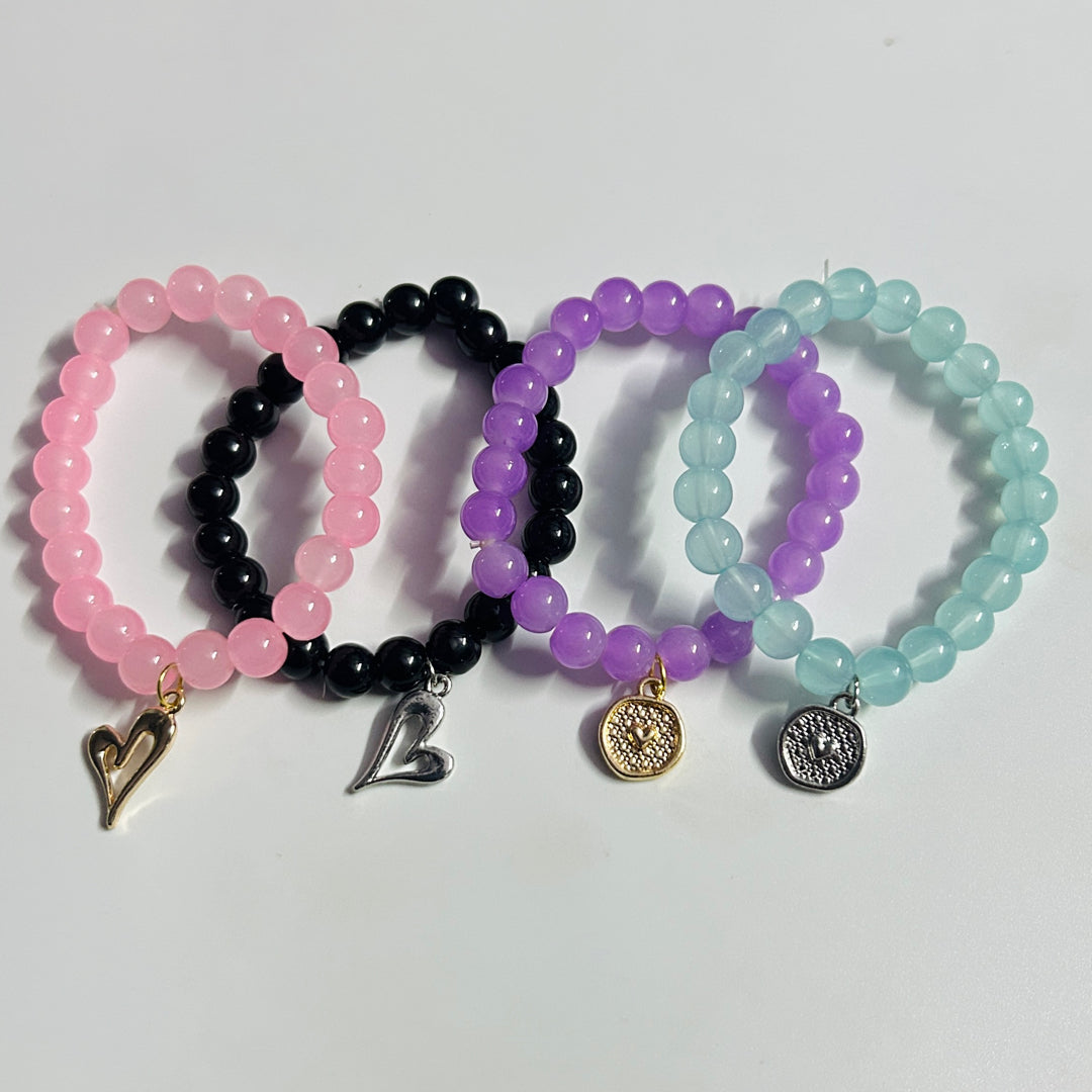 beautiful beads charms bracelet set of 4