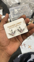 Crystal Winged Love earring set