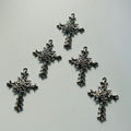 5 pcs Big rose cross pendant