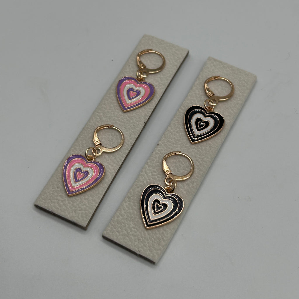 heart charms earrings