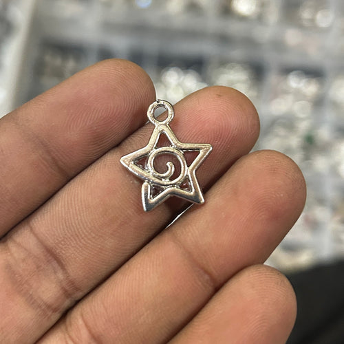 10 pcs star charms silver