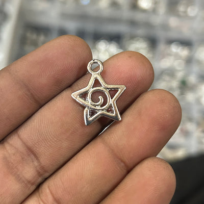 10 pcs star charms silver