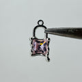 Silver lock charms pink