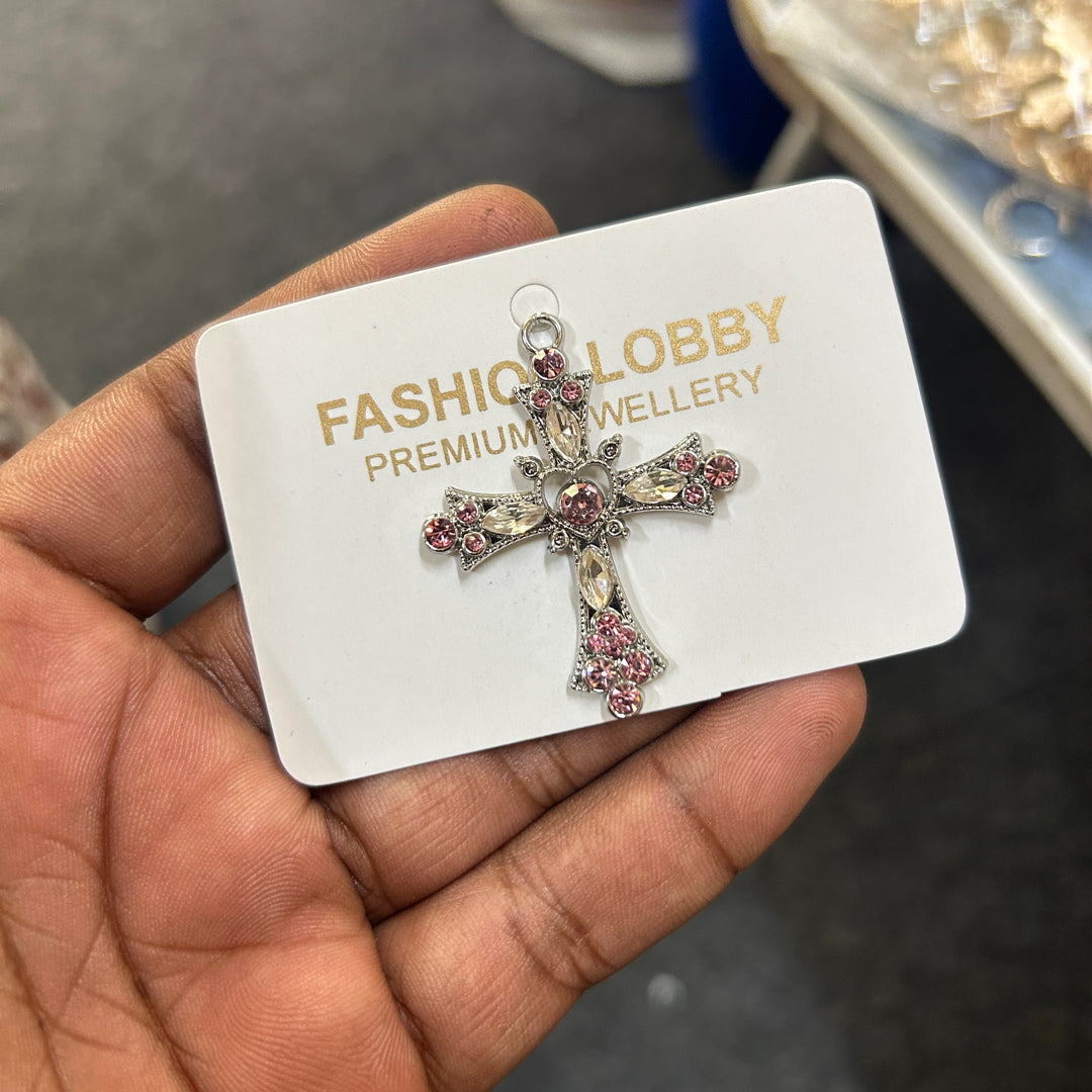 pink white cross