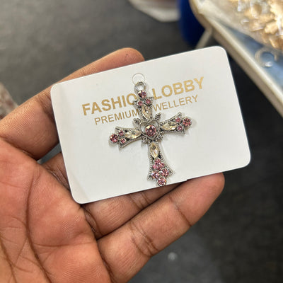 pink white cross
