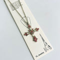 pink cross pendant with chain